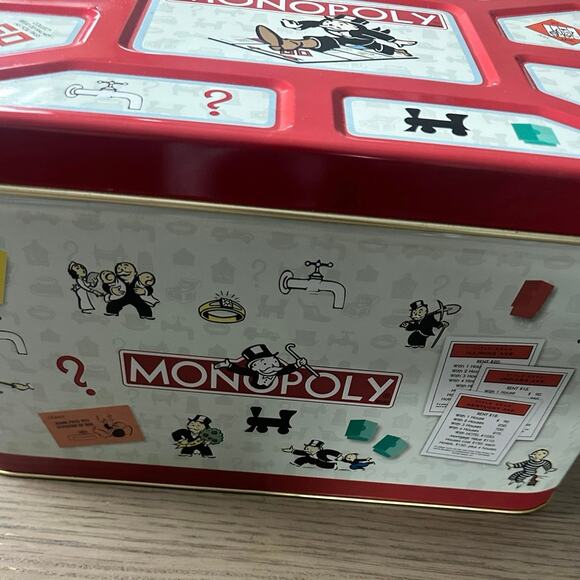 Extremely Rare Hasbro Monopoly Popcorn Tin Toy Chest 1998 Vintage Large 13x9x7" - Picture 6 of 12